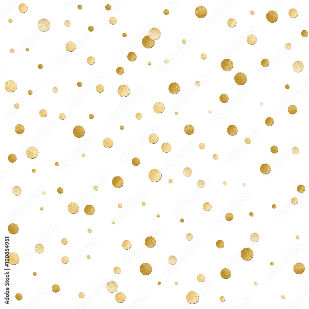 Seamless scattered shiny golden  glitter polka dot  pattern - obrazy, fototapety, plakaty 