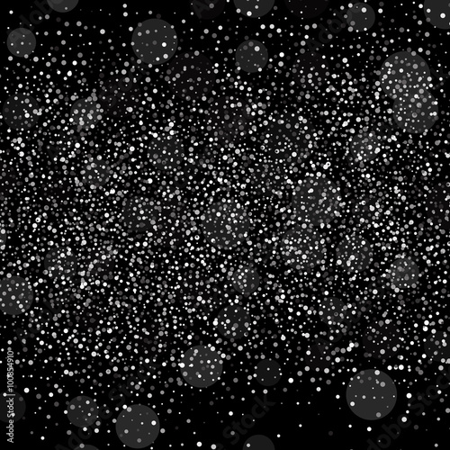 Shiny silver glitter on black  background