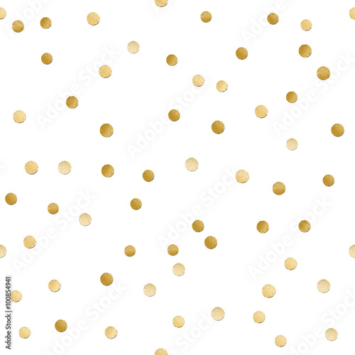 Seamless scattered shiny golden  glitter polka dot  pattern