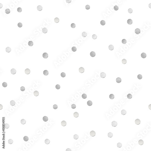 Seamless shiny silver  glitter polka dot  pattern