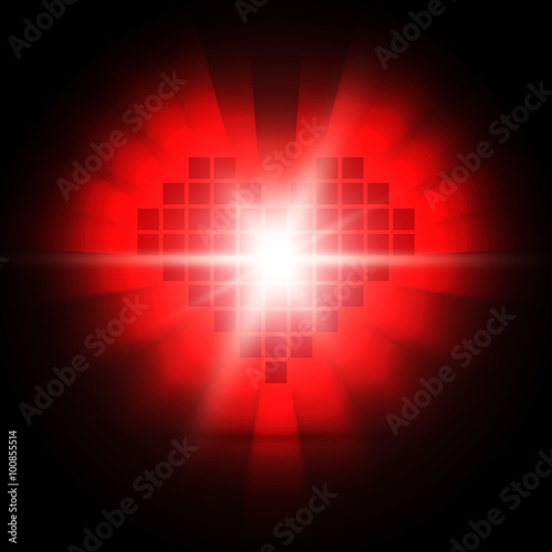 Shining pixel heart for Valentine's day designs, Online dating,