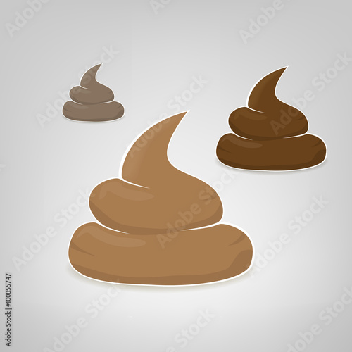 Three vector poops illustration