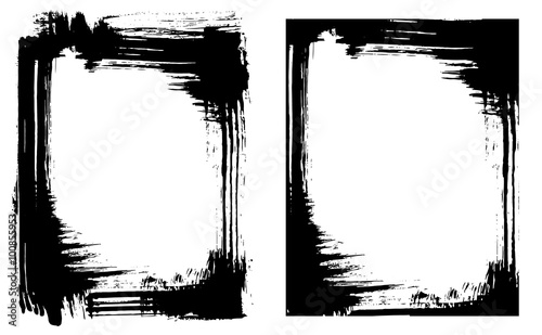 Grunge brush smear frame (2 variations)