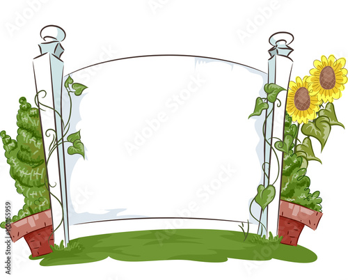 Garden Sign Board Sunflowers