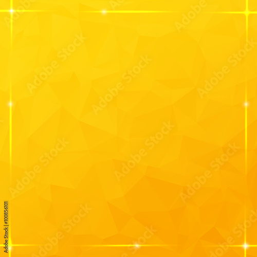 Glowing thread border on orange triangular background
