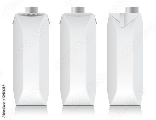 White carton package template for juice or dairy product : Vector Illustration
