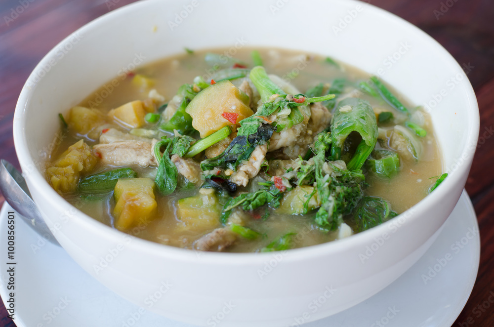 A kind of Thai curry name Kang Om kai, thick soup made from spic A kind of Thai curry name Kang Om kai, thick soup made from spic