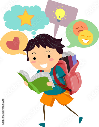 Stickman Kid Boy Read Book ...