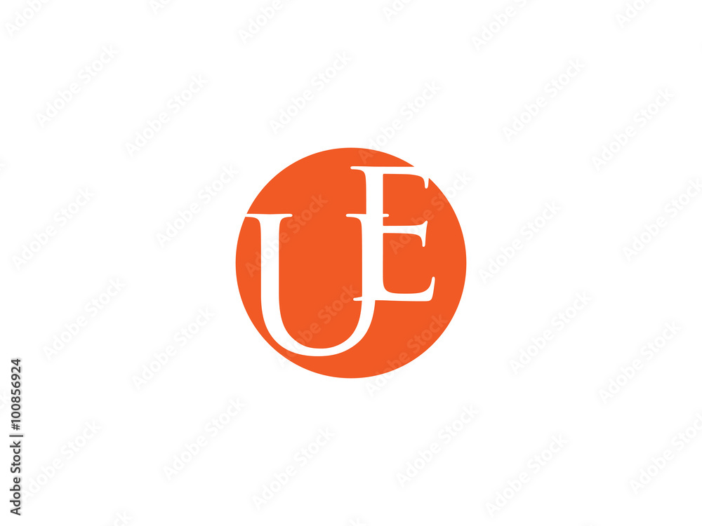 Obraz premium Double UE letter logo
