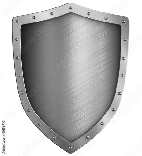 simple classical metal shield sign isolated