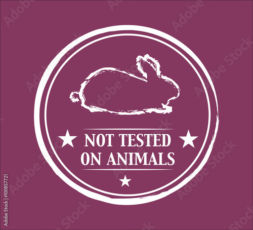 Not Tested on Animals Logo for Cosmetic Products and more. Line Illustration of Rabbit Figure. Editable. Clip Art.
  
