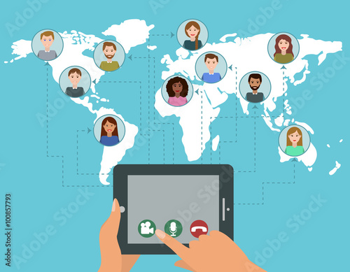 Vector video conference call concept