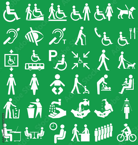 Silhouette disability and people related graphics 