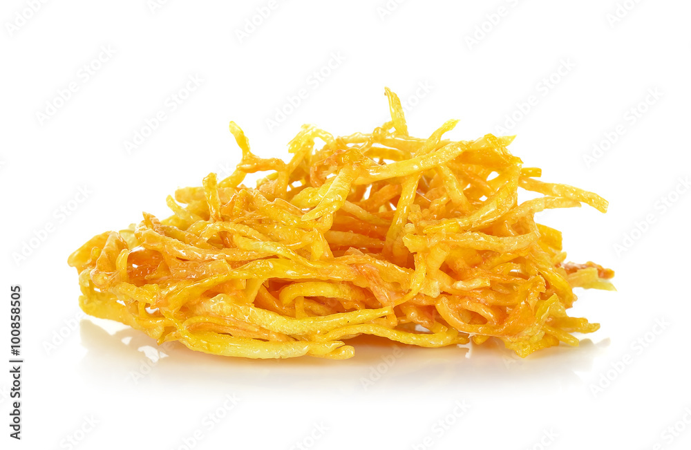 Sweet potato snack isolated on the white background