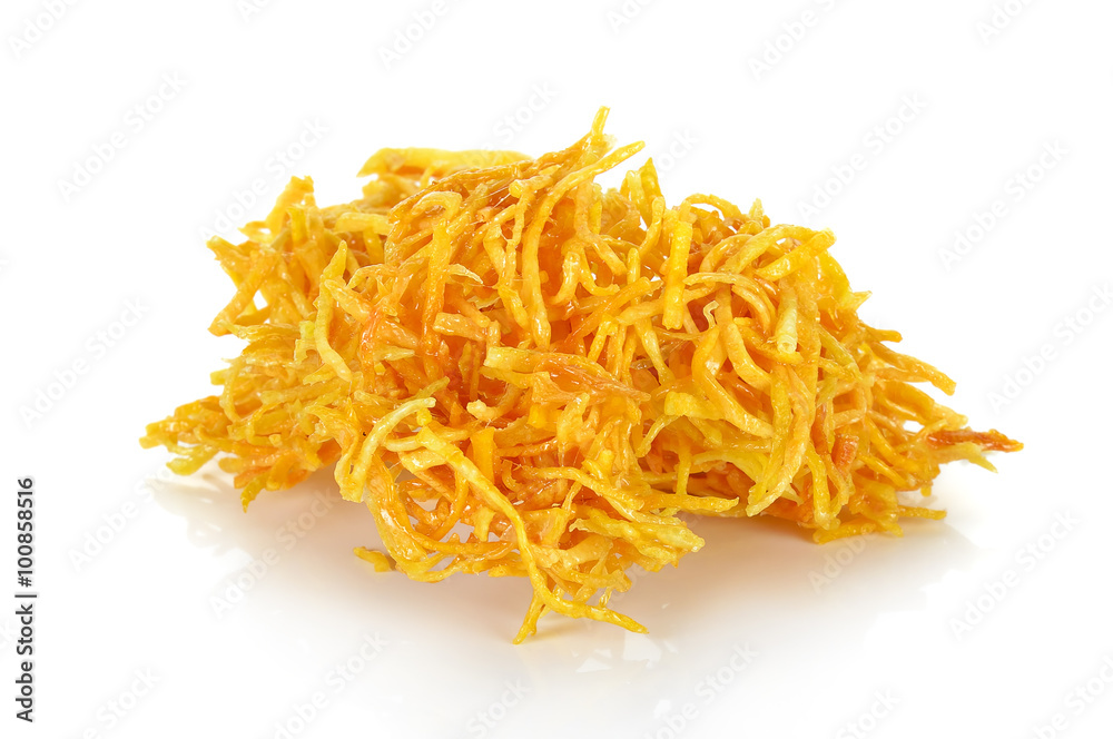 Sweet potato snack isolated on the white background Sweet potato snack isolated on the white background