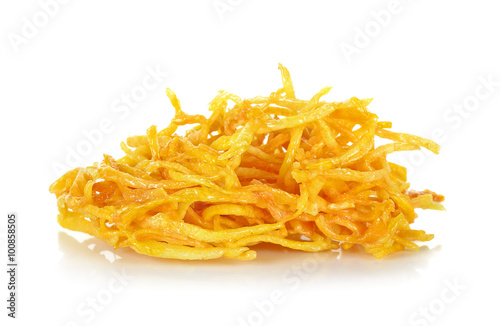 Sweet potato snack isolated on the white background