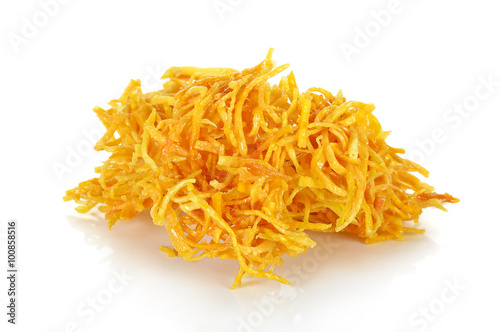 Sweet potato snack isolated on the white background