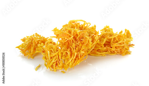 Sweet potato snack isolated on the white background