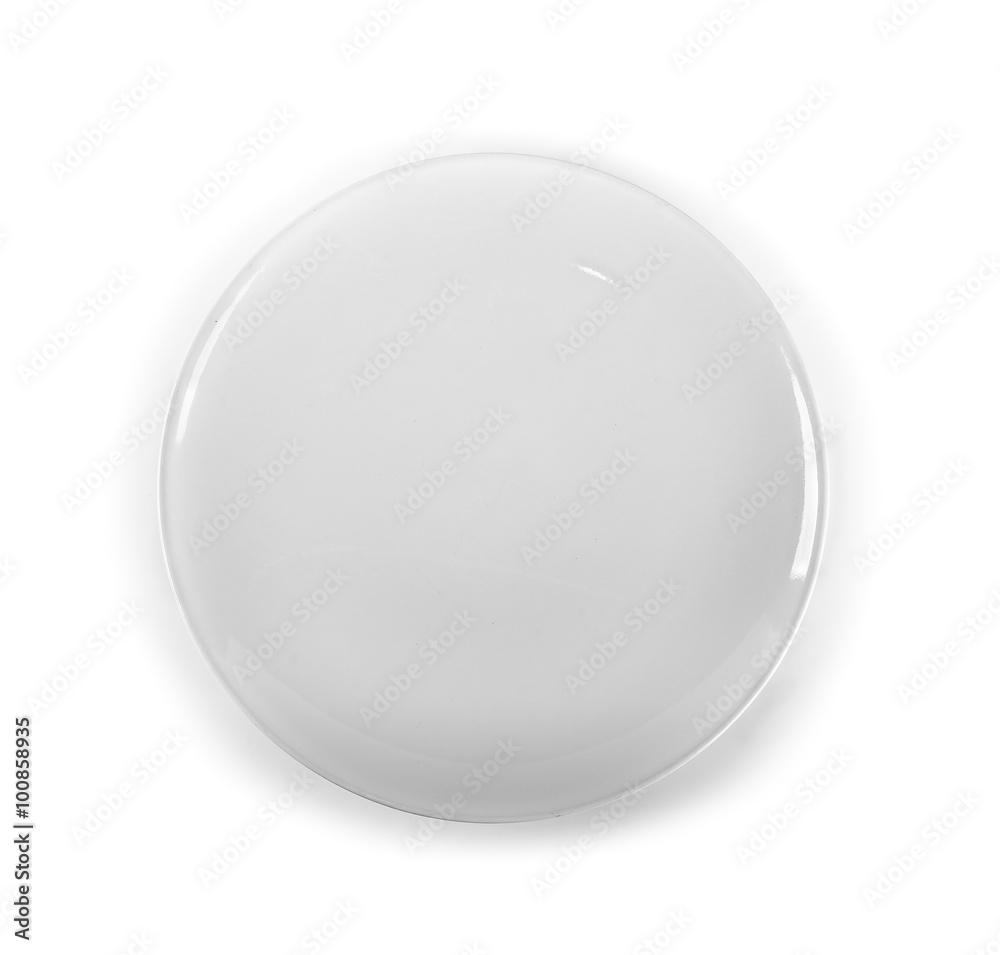 White empty plate isolated on white background White empty plate isolated on white background