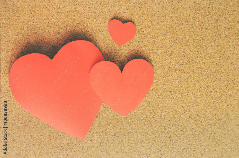 Valentines Day background with hearts and shadow in Vintage tone Valentines Day background with hearts and shadow in Vintage tone