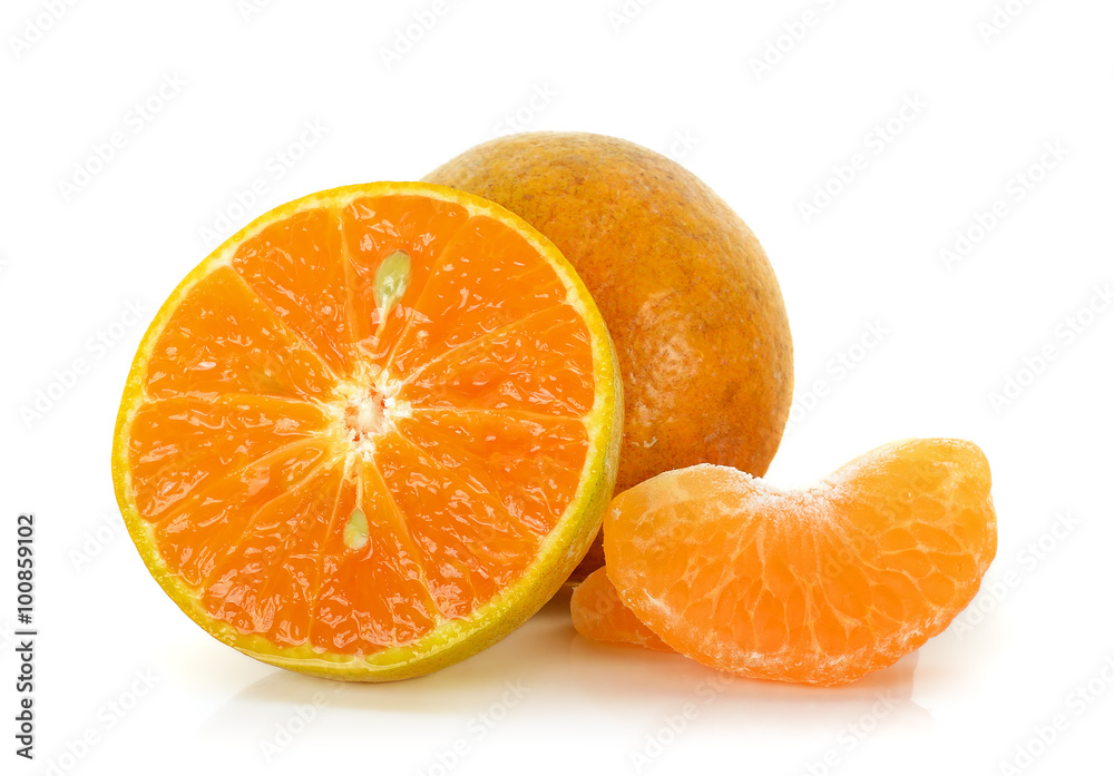 Tangerine isolated on the white background Tangerine isolated on the white background