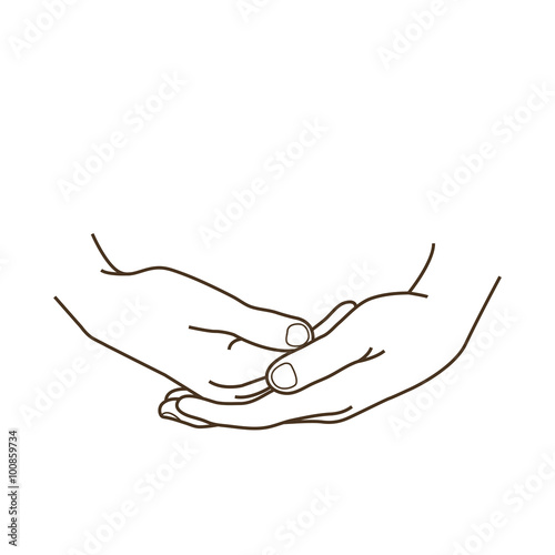 hand  vector line illustration