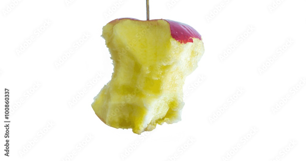 ein roter Apfel wird aufgegessen bis zum Griebs-  Stop-Motion-Video
