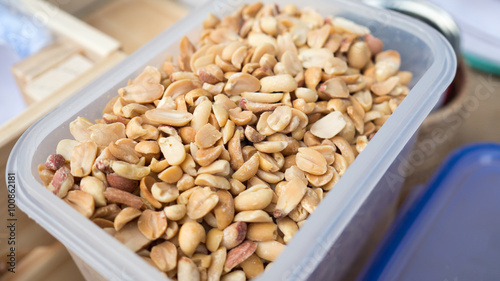 Peanuts in a box. photo