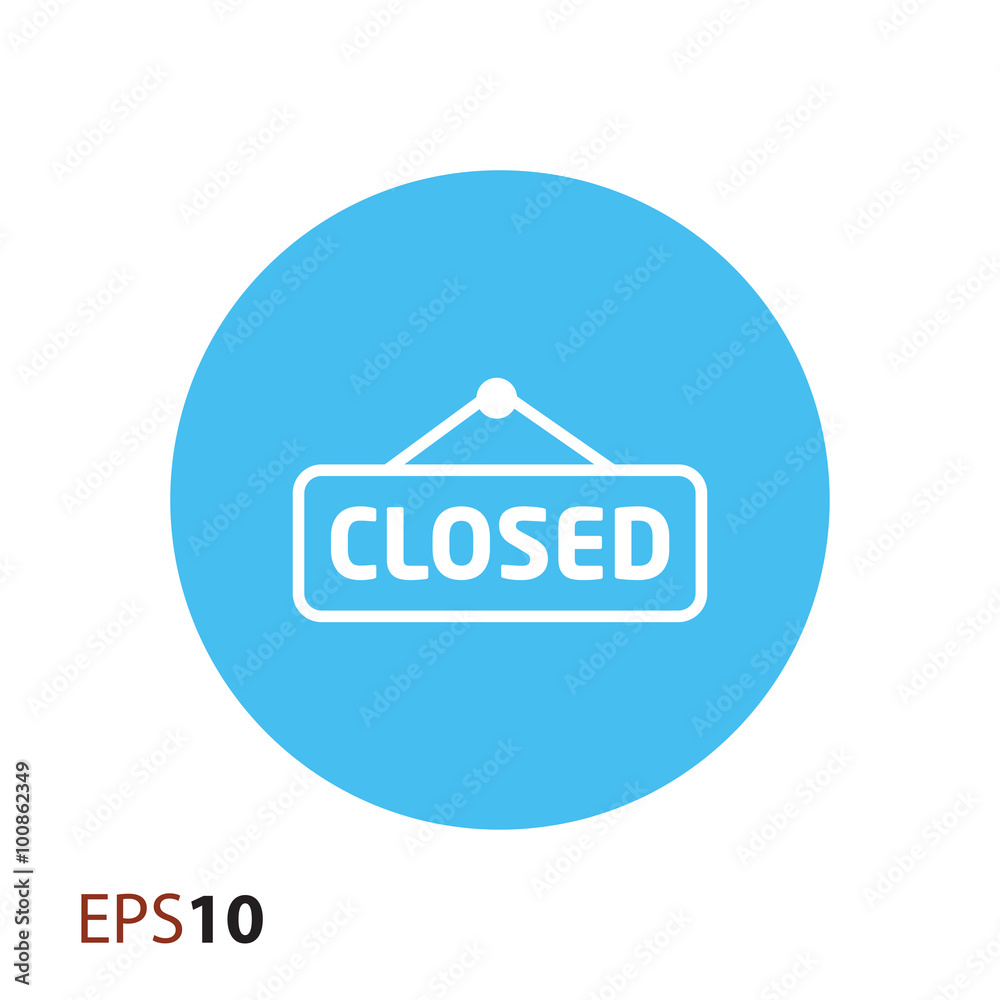 Closed door label icon for web and mobile Closed door label icon for web and mobile