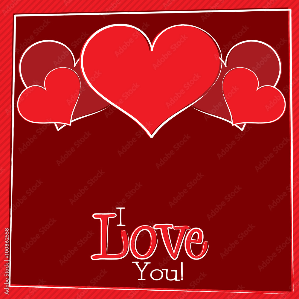 Bright hand drawn Valentine's Day card in vector format.
