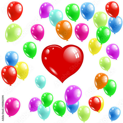 Red Heart-shaped balloons