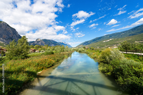 Sarca River - Trentino Italy / The Sarca River in the Sarca Valley, Trentino Alto Adige, Italy, Europe