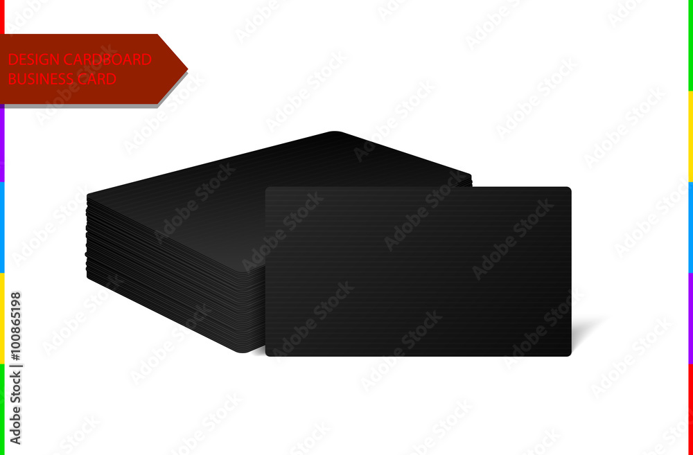 Stack of empty blank blank design cardboard texture business card. Pile of line card template presentation. Vector illustration Stack of empty blank blank design cardboard texture business card. Pile of line card template presentation. Vector illustration