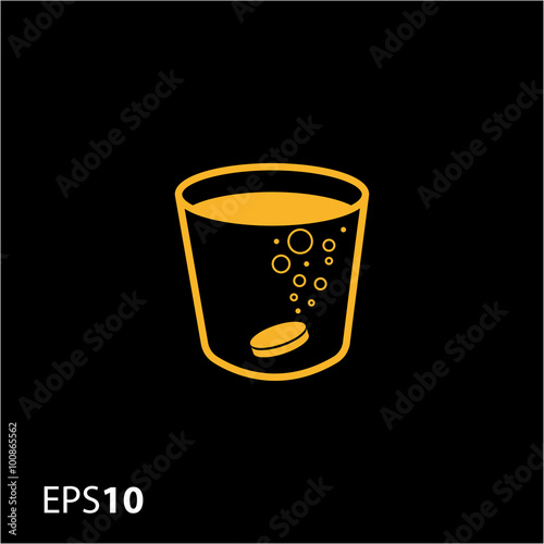 Effervescent tablet with cup icon