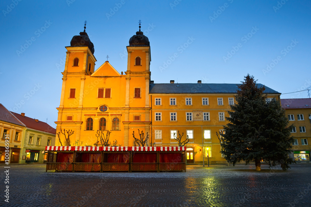 Church in the old town of Trencin, Slovakia.