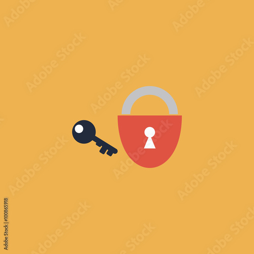 padlock and key icon. Vector Eps 10