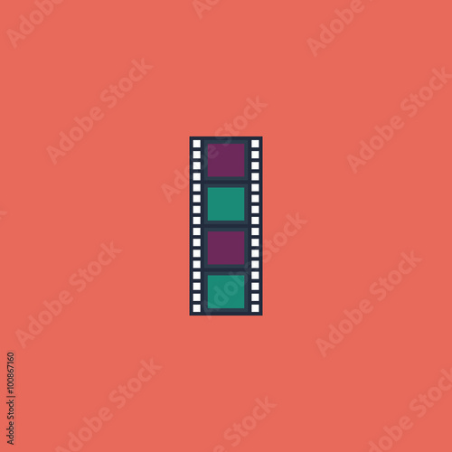 cinematographic film flat icon