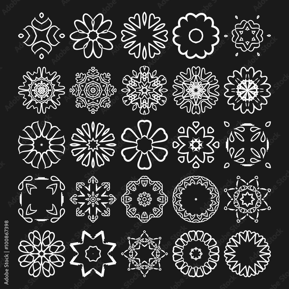 Decorative design elements. Circle ornament. Vector set. Decorative design elements. Circle ornament. Vector set.