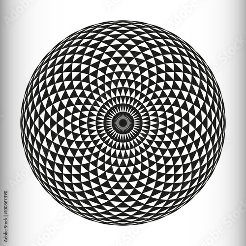 Monochrome elegant pattern. Black and white geometric circular pattern.