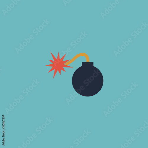 bomb icon. Flat vector illustrator Eps 10 photo