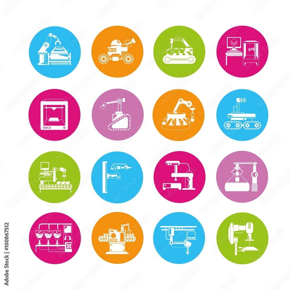 industrial robot icons industrial robot icons