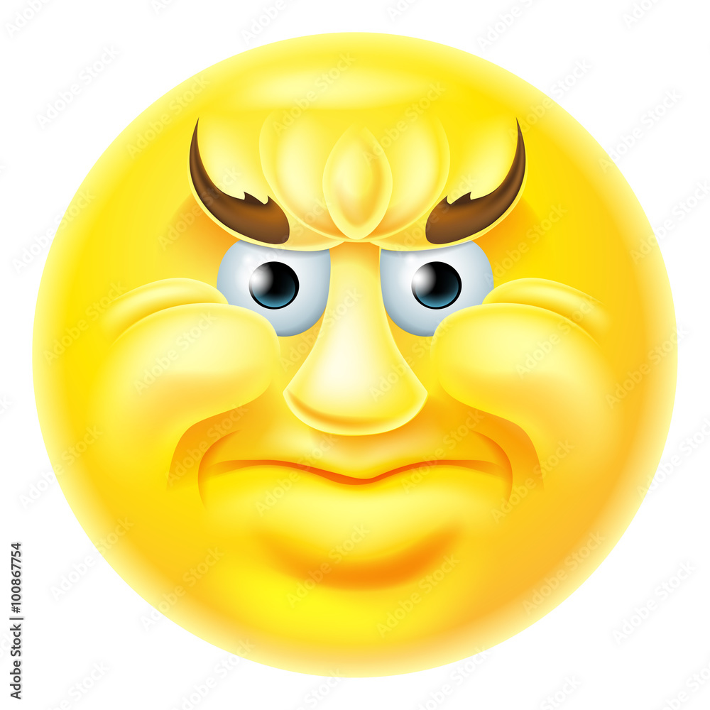 Angry Emoji Emoticon Man Stock Vector | Adobe Stock