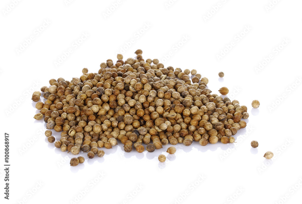 Coriander seeds isolated on white background Coriander seeds isolated on white background