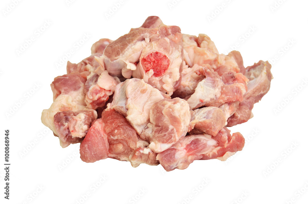raw pork ribs on a white background raw pork ribs on a white background