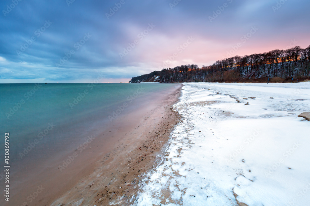 Winter at Baltic Sea in Babie Doly, Poland