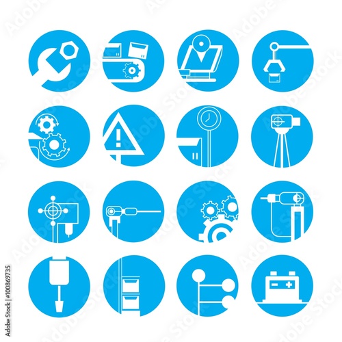 industrial automated robot icons