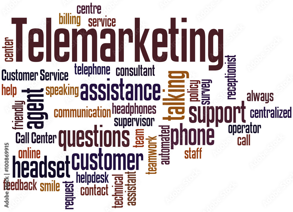 Obraz premium Telemarketing, word cloud concept 3