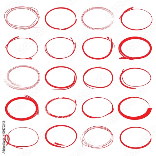 red marker set, hand drawn highlighters