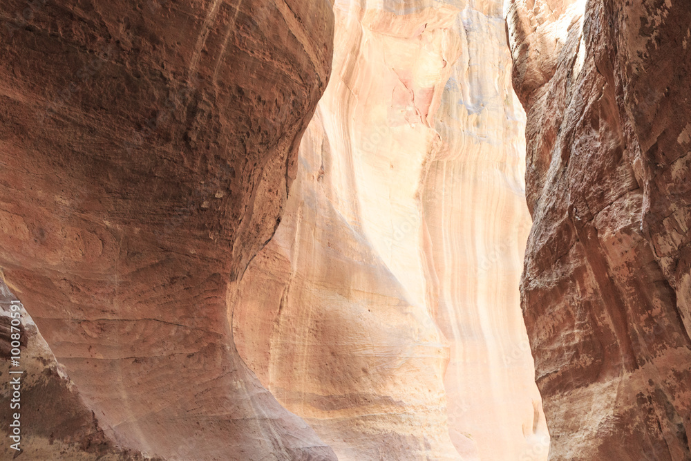 The Siq, the narrow slot-canyon