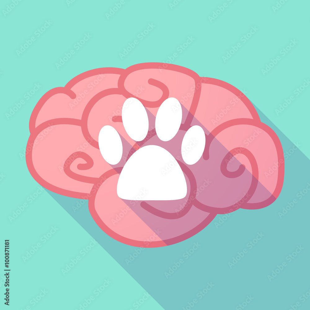 Long shadow brain with an animal footprint Long shadow brain with an animal footprint
